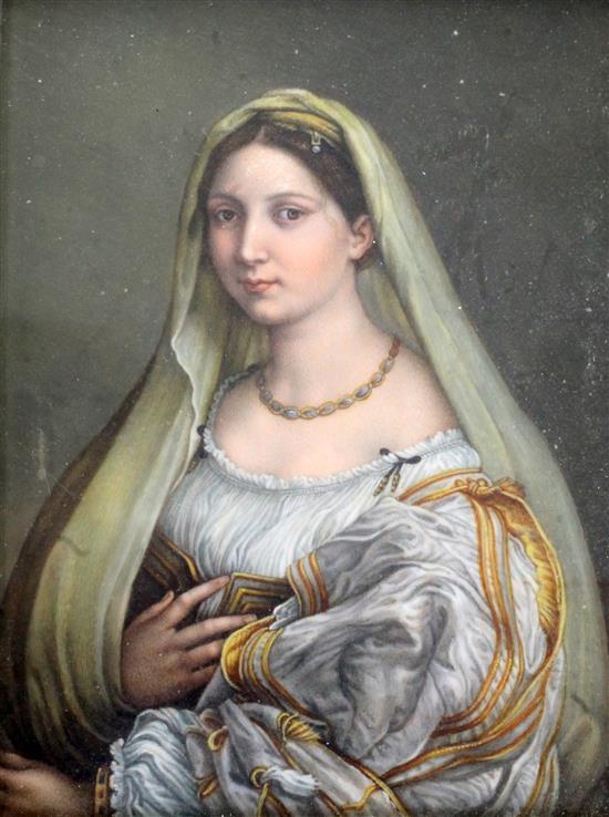 Josafs Meé Miniature of a noble woman 4.25 x 3.5in.